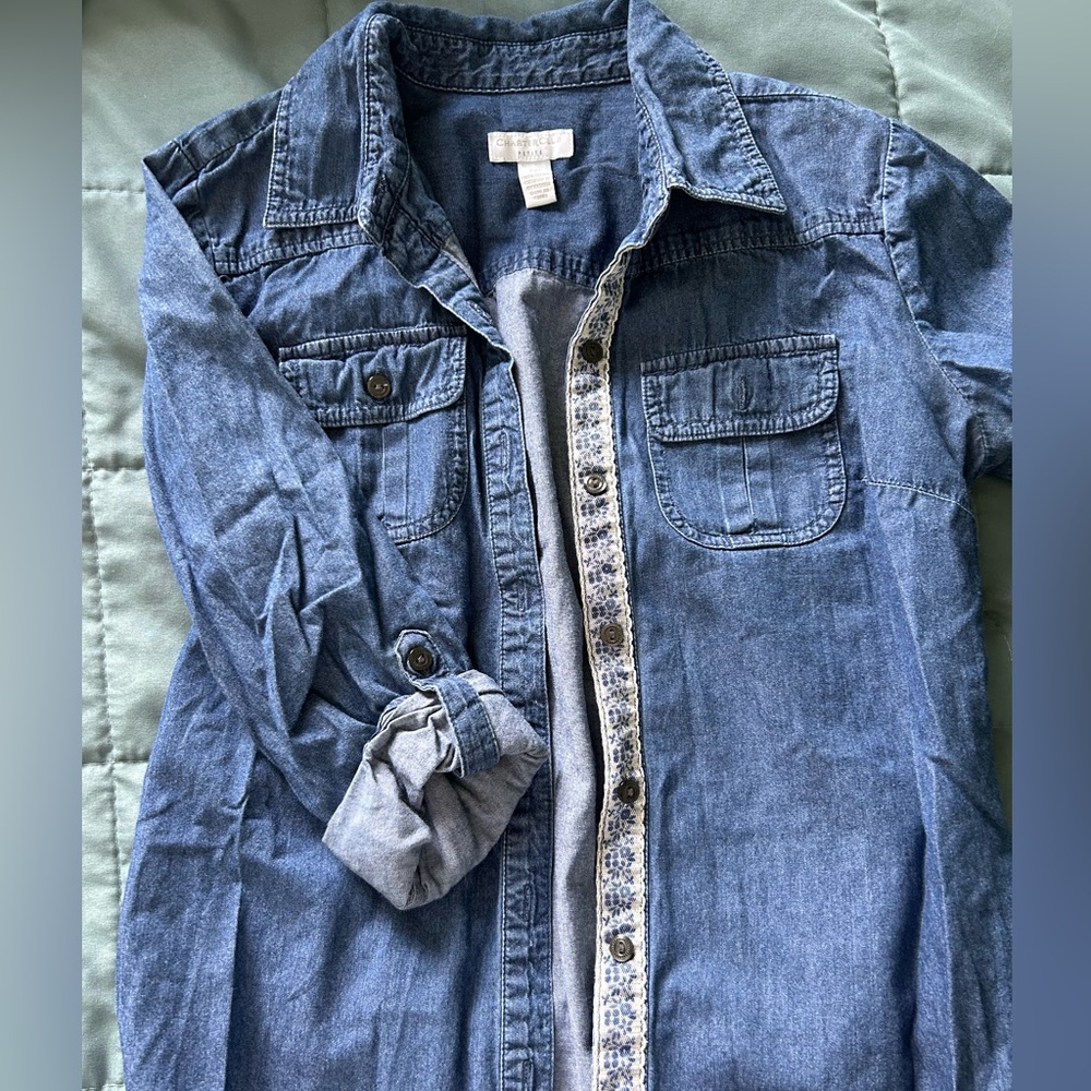Charter Club Blue Denim Shirt